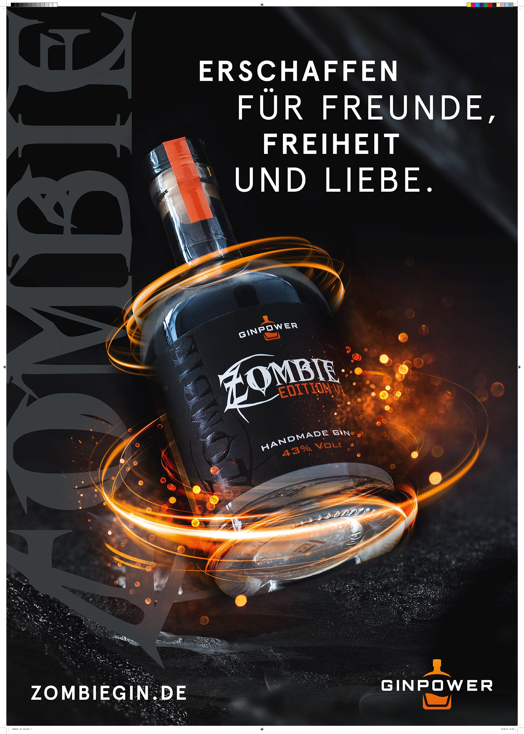 ZombieGIN A1 Plakat Deutsch